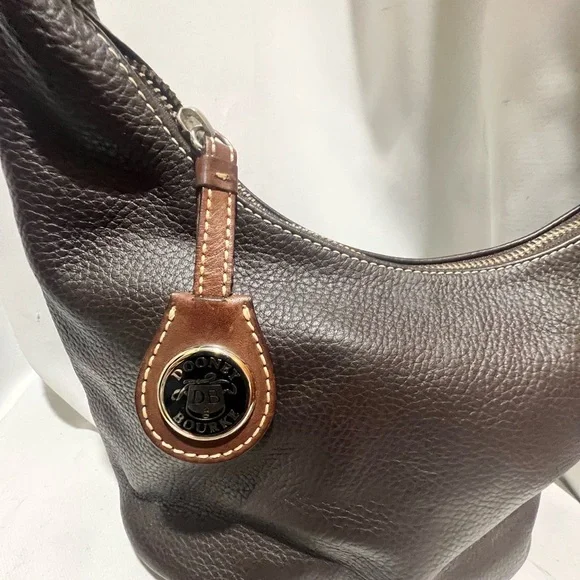 Vintage Dooney & Bourke Dark Brown Leather Hobo Bag - Picture 11 of 14